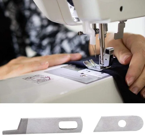 Vista 4 de Juego de 2 cuchillas para máquina de coser, multifunción, para el hogar, superior e inferior, apto para BABYLOCK SERGER BL202 BL302 BL400
