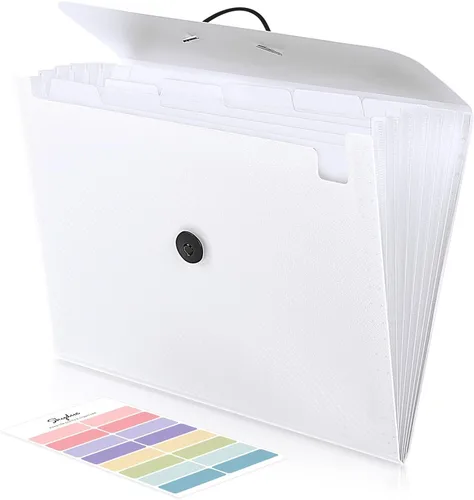 Vista 12 de SKYDUE Carpeta de archivos expandible con 7 bolsillos, organizador de archivos de acordeón, carpetas para documentos, organizador portátil de papel