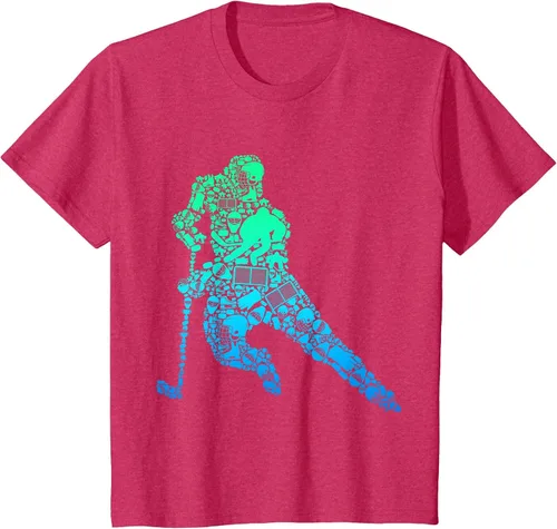 Vista 26 de Jugador de hockey sobre hielo Camiseta de hockey sobre hielo para hombres y niños Asphalt Grey
