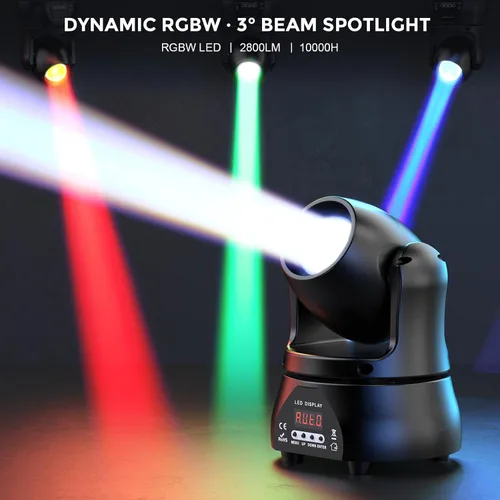 Vista 5 de 2PCS 40W LED de cabeza móvil luz RGBW haz iluminación escenario focos con sonido DMX activado modo automático para fiestas, pista de boda, banda