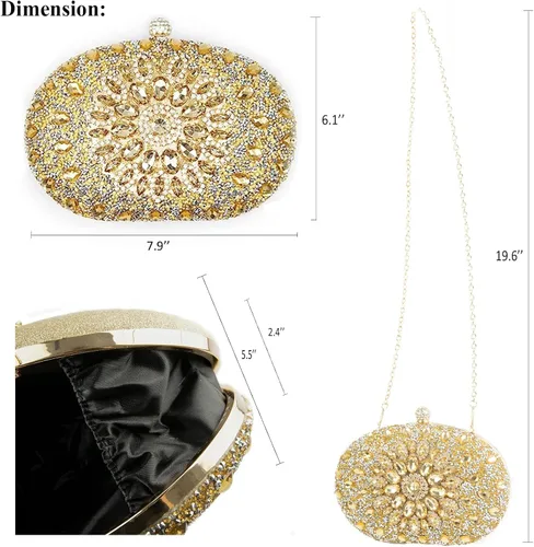 Vista 4 de Ofuleo Women's Handbag Evening Bag Clutch Purse for Wedding Party Prom Weekend Cocktail Homecoming GIfts for Women