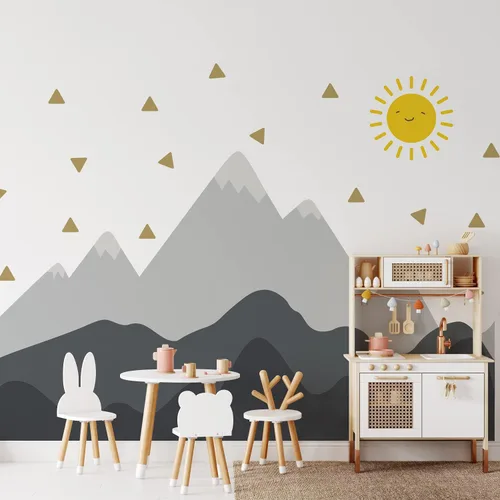 Vista 22 de Alwayspon Mural de pared de tela de arco iris, autoadhesivo, adhesivo de pared para decoración de habitación de niños, cuarto de bebé, acuarela