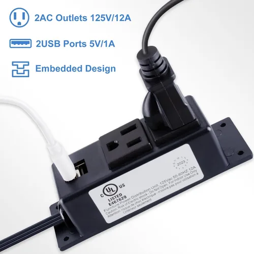 Vista 3 de Kit de toma de corriente eléctrica accesorio seguro para armas, toma de corriente segura con USB Certificado UL, cumple con la FCC