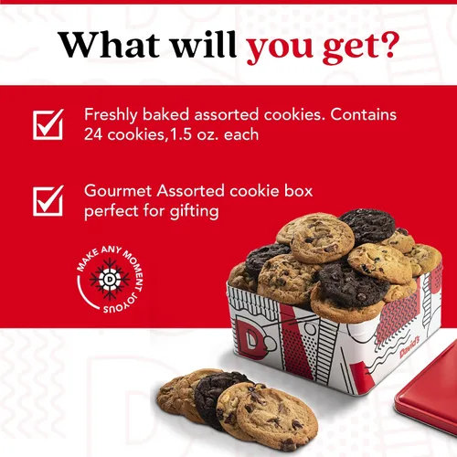 Vista 3 de David's Cookies 2lbs Assorted Flavors Fresh Baked Cookies - Handmade and Gourmet Cookies - Delectable and Made with Premium Ingredients - Cookie