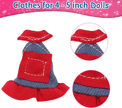 Vista 5 de BARWA Ropa de muñeca de 4 pulgadas, ropa de moda para muñecas de 4 y 5 pulgadas