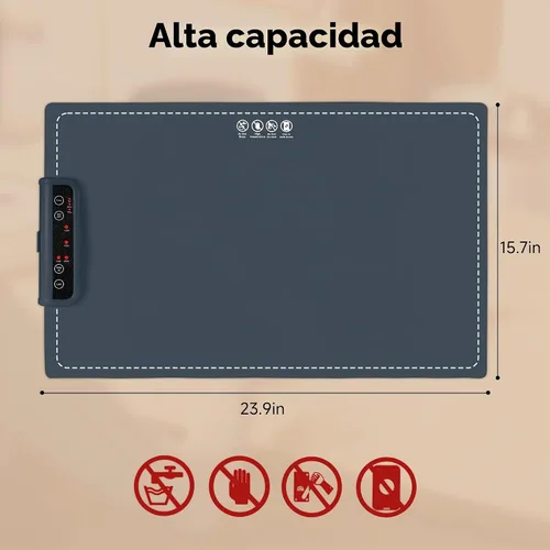 Vista 7 de Tapete Calentador de Alimentos - Tapete Calentador Plegable para Alimentos con Control de Temperatura Ajustable, Modos de Tiempo, Función