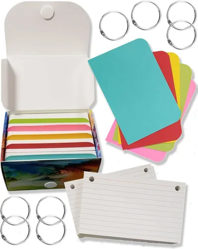 Vista 10 de Debra Dale Designs - Tarjetas de índice en blanco de 3 x 5 pulgadas, color blanco, 200 tarjetas, caja de sistema de estudio con separadores