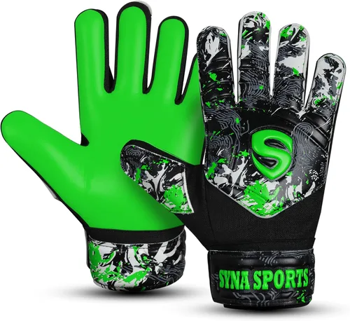 Vista 9 de Guantes de portero de fútbol para niños y jóvenes, guantes de portero de fútbol de 0.157 pulgadas (0.157 in), antideslizantes, resistentes, palma