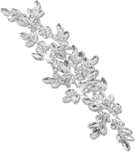 Vista 14 de PEARLY JUN Parches de apliques de cristal con diamantes de imitación para bricolaje, con cuentas, ropa de costura para cinturón de boda, vestidos