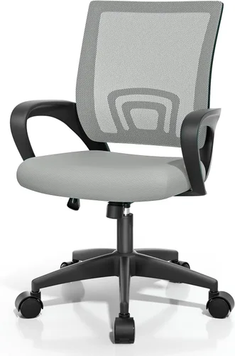 Vista 31 de Magshion Silla ergonómica de escritorio de oficina, silla de computadora de malla con respaldo medio, silla giratoria con respaldo transpirable