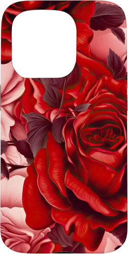 Vista 14 de Acuarela Rosa Rojo Rosas Patrón Caso para iPhone 17