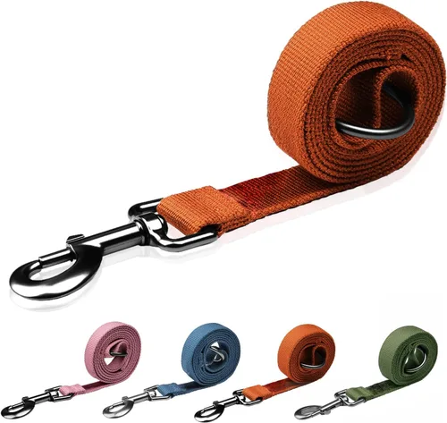 Vista 14 de Correa de perro beige para perros pequeños, 4 pies, 90% rayón derivado de bambú, correa de perro 10% poliéster, resistente y duradera, mango con una