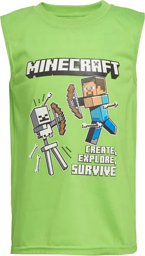 Vista 4 de Minecraft Conjunto de camiseta sin mangas de 3 piezas para niños Creepers