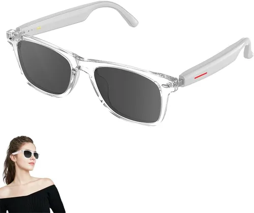 Vista 9 de Lentes inteligentes con Bluetooth, para hombres y mujeres, control táctil, protección UV al aire libre y control de voz, llamadas manos libres