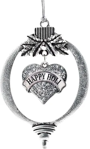 Vista 57 de Inspired Silver - Red Merry - Adorno de Navidad plateado - Adorno de árbol de Navidad con dije de corazón con circonita cúbica - Decoración colgante