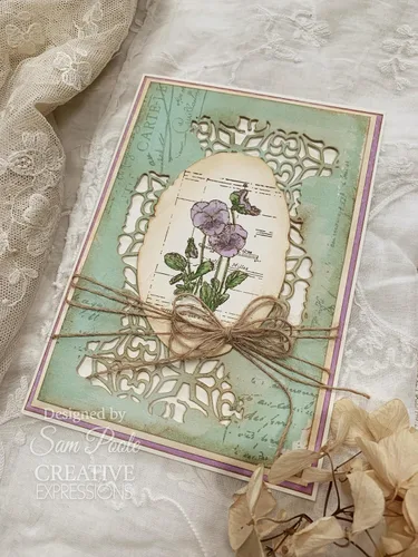 Vista 2 de Sam Poole Creative Expressions Shabby Basics - Troquel artesanal #2 para manualidades, metal, marrón, 3.2 x 4.3 pulgadas