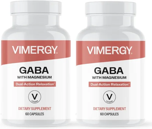 Vista 6 de Vimergy GABA con suplemento de magnesio para la calma, 60 cápsulas