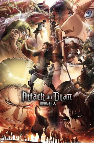 Vista 4 de Trends International Attack on Titan: Season 3 - Póster de pared de arte clave, 22.375 x 34 pulgadas, paquete de póster y pin de empuje