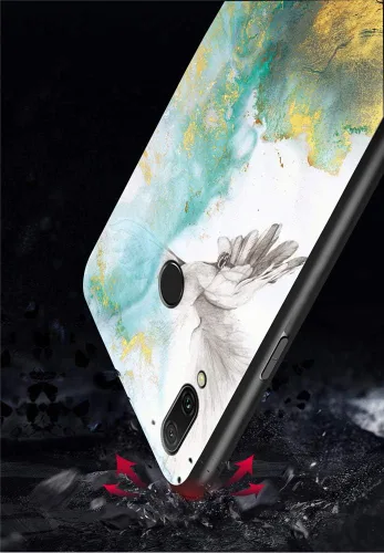 Vista 3 de IVY Funda de mármol de vidrio templado para Xiaomi Redmi Note 7 Pro/Redmi Note 7 Case - A