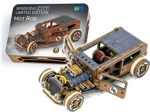 Vista 11 de WOODEN.CITY Buggy LE 3D Wooden Puzzles for Adults – Build Your Own Buggy with Rubber‑Band Motor – Self‑Assembly Model, DIY Gift for Adults and Teens