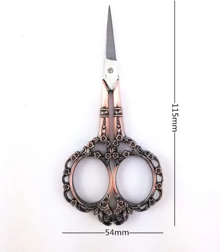 Vista 2 de Tijeras de costura de flor de ciruelo estilo vintage, tijeras de bordado de costura, herramienta de artesanía de costura, tijeras de detalle
