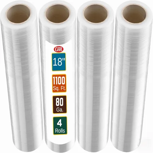 Vista 20 de Stretch Wrap - Rollos de plástico transparente para palé de plástico, resistente, 18 x 11 pulgadas, calibre 80 (grosor de 20 micras), autoadhesivo