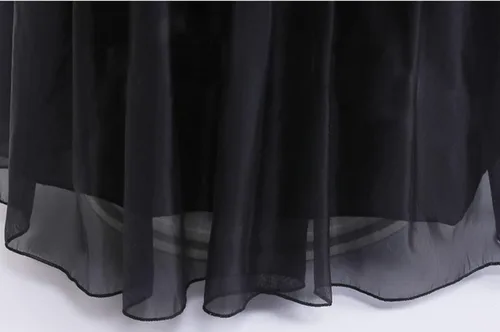 Vista 6 de Xinfenglai Wednesday Addams - Vestido de baile negro con cinturón, vestido de cosplay, juego de simulación, disfraz de fiesta de Halloween para niñas