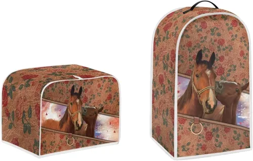Vista 38 de doginthehole Funda para licuadora y tostadora, 2 rebanadas estéticas de estrellas de mar con estampado de conchas marinas para batidora o cafetera