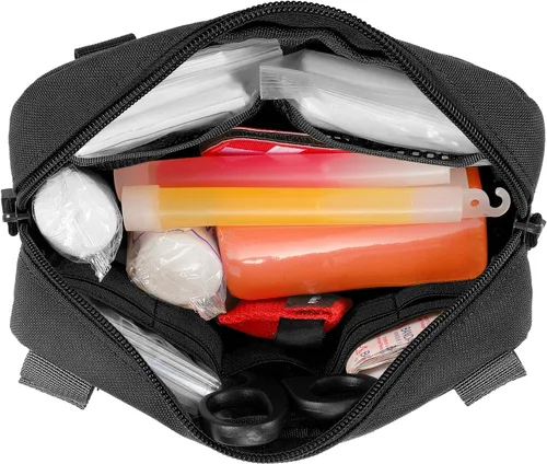 Vista 5 de FRTKK - Funda táctica Molle Admin Pouch Utility de corte láser EDC, bolsa de herramientas, fundas modulares horizontales, incluye parche