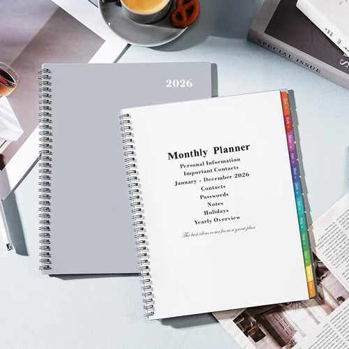 Vista 6 de Agenda mensual 2026 – Agenda 2026, enero de 2026 a diciembre de 2026, calendario mensual de 8.5 x 11 pulgadas, agenda de 12 meses con pestañas