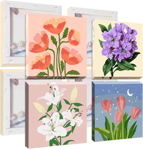Vista 7 de UMOART Pintura enmarcada por números para niños, paquete de 4 pinturas por números para niños de 4 a 8 a 12 años, kits de pintura por números