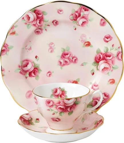 Vista 17 de Royal Albert 100 años 1990 - Juego de 3 piezas (taza de té, platillo y plato de 8")