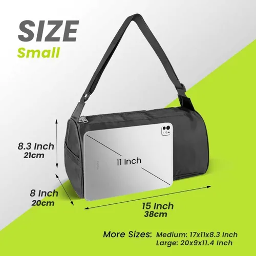 Vista 3 de C&F BOGMOST Pequeña bolsa de viaje plegable impermeable para gimnasio, playa, natación, bolsa de lona para hombres y mujeres, bolsa
