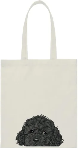 Vista 25 de WIRESTER Bolsa de lona para mujeres y niñas, bolsa de playa, comestibles y viajes, lindo perro