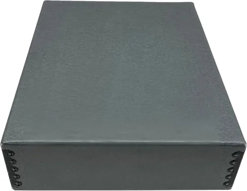 Vista 13 de Golden State Art, Caja de almacenamiento para archivos, Caja de almacenamiento de museo sin ácidos con tapa frontal y bordes de metal para guardar