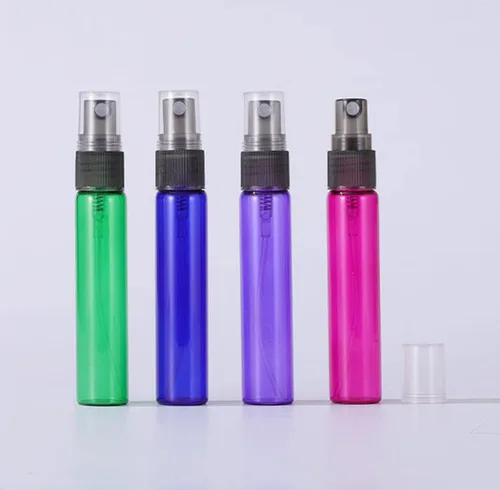 Vista 6 de Paquete de 20 botellas de perfume de viaje con atomizador a granel de 0.3 fl oz, botella vacía hidratante (azul)