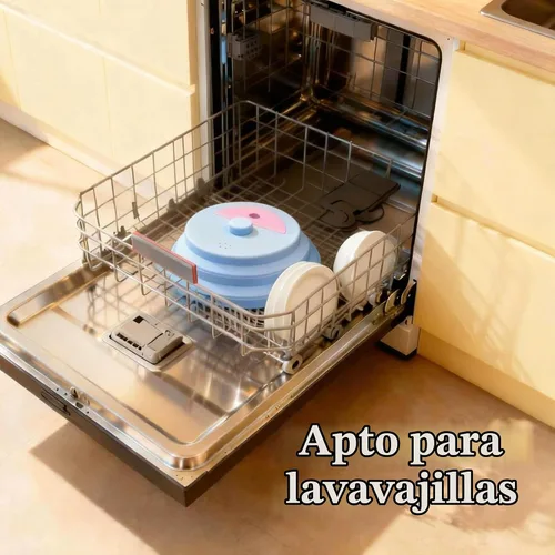 Vista 8 de Funda plegable para microondas con vaporizador de agua, cubierta de silicona para salpicaduras y tapa de vapor, 10 pulgadas, libre de BPA, apta