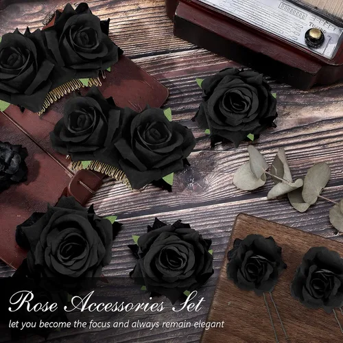 Vista 6 de Waydress 12 pinzas para el pelo con diseño de rosas, broches florales de flores mexicanas, accesorios para mujeres, regalos del día de la madre