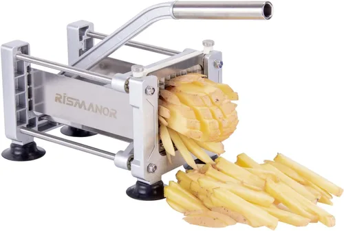Vista 10 de Rismonar - Cortador de patatas fritas de acero inoxidable con hoja de 1/2 pulgada para zanahorias, pepinos, verduras (verde, máquina + 1/2)