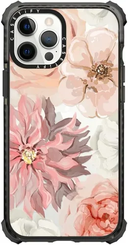 Vista 31 de CASETiFY Funda Ultra Impact para iPhone 12 Pro Max - Adhesivo Aries Moross, color negro transparente