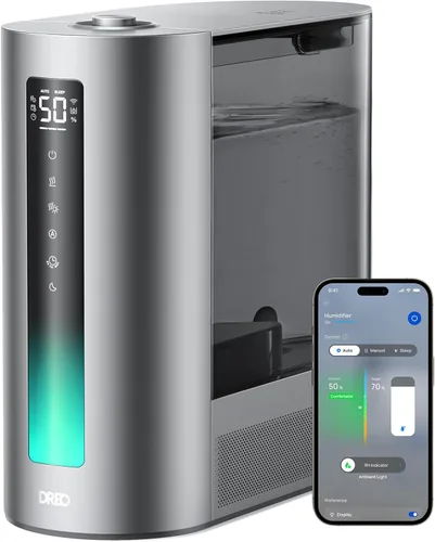 Vista 9 de Dreo - Humidificador de 6L para dormitorio, rociada inteligente cálida y fría para habitación grande, tiempo de funcionamiento silencioso de 60