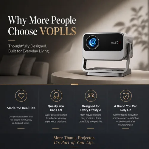 Vista 3 de VOPLLS Proyector 4600 ANSI 4K ahora con Netflix, enfoque automático, WiFi Auto Keystone, enfoque automático TOF 0.2s, soporte 4K, WiFi 6 Bluetooth
