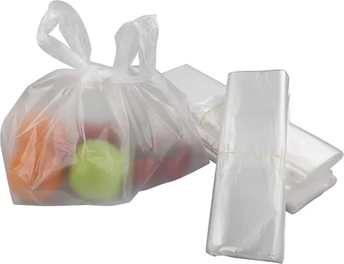 Vista 5 de Ggbin Bolsas de plástico transparente para camisetas, bolsa de compras con asa, 18.9 x 11.8 pulgadas, 1000