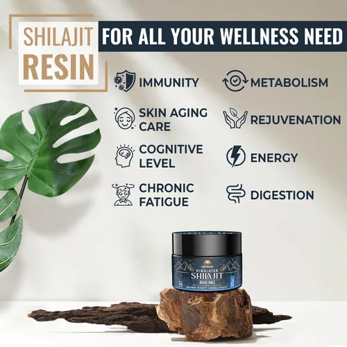 Vista 3 de Ajoblanco 800 Mg de resina de Shilajit del Himalaya, Shilajit puro himalayo orgánico, suplemento de Shilajit con pureza, alta dosis y potencia