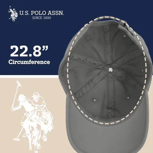 Vista 6 de U.S. Polo Assn. Gorra de béisbol, sombrero ajustable de papá 100% algodón con pequeño logo de pony Gris