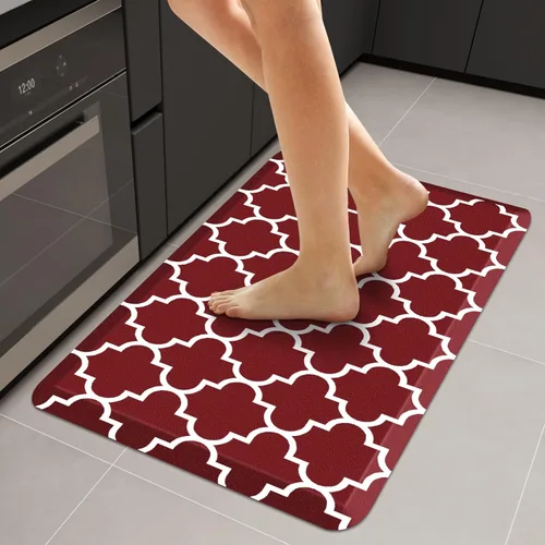 Vista 44 de WISELIFE Tapete de cocina acolchado antifatiga, 17.3 x 28 pulgadas, antideslizante, resistente, de PVC, ergonómico, impermeable, cómodo