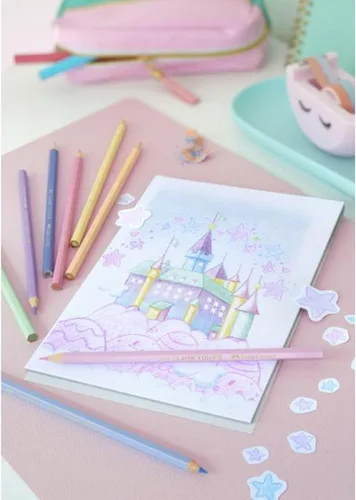 Vista 3 de Faber-Castell Lápices de colores pastel hexagonal caja de 10