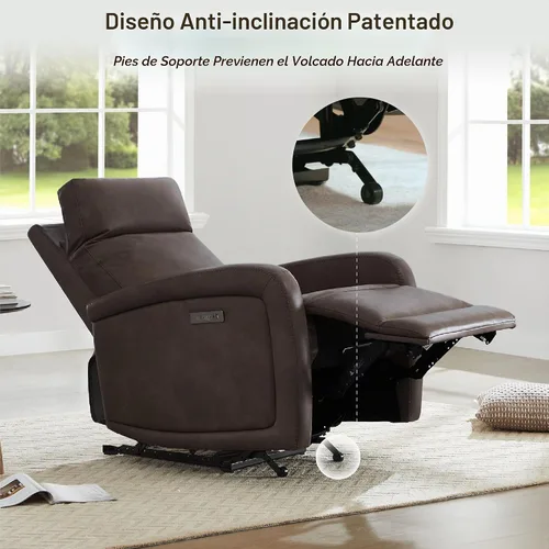 Vista 9 de Watson & Whitely Silla Reclinable, Sillón Sofá Reclinable de Pared Cero con Reposacabezas Eléctrico Cargador Tipo-C, Sillones Reclinables Pequeños