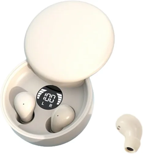 Vista 10 de Xmenha - Auriculares invisibles de perfil bajo, mini Bluetooth inalámbricos con calidad de sonido premium y emparejamiento automático de un solo