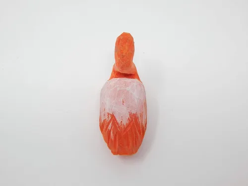 Vista 3 de Selsela Estatua de madera tallada a mano de flamenco rosa, estatua para decoración del hogar, pequeña escultura de jardín de césped y patio